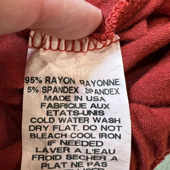 Dante Malan Short Sleeve Scoop Neck Elastic Hem Top Burnt Orange Small - Picture 7 of 7